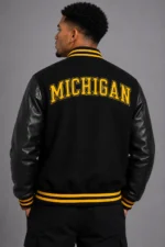 Michigan Wolverines Black Letterman Varsity Jacket For Sale