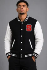 North Carolina State Wolfpack Wool Varsity Jacket Black