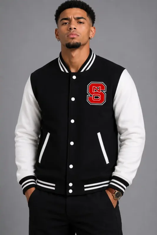 North Carolina State Wolfpack Wool Varsity Jacket Black