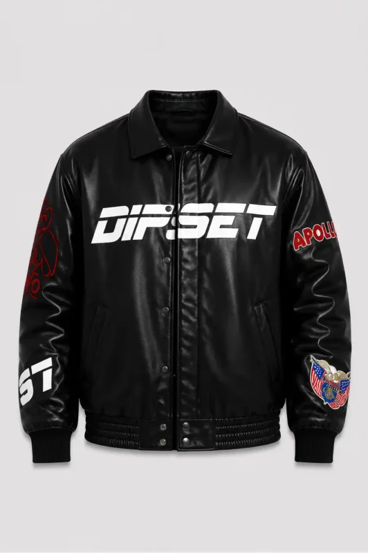 OVO Dipset Diplomats Black Leather Jacket