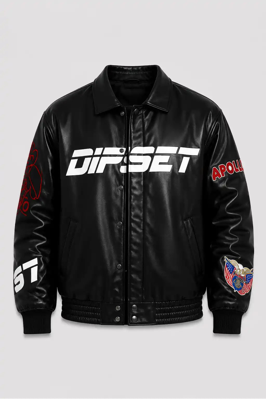 OVO Dipset Diplomats Black Leather Jacket OVO Dipset Diplomats Black Leather Jacket