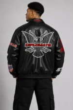OVO Dipset Diplomats Black Leather Jacket For Sale