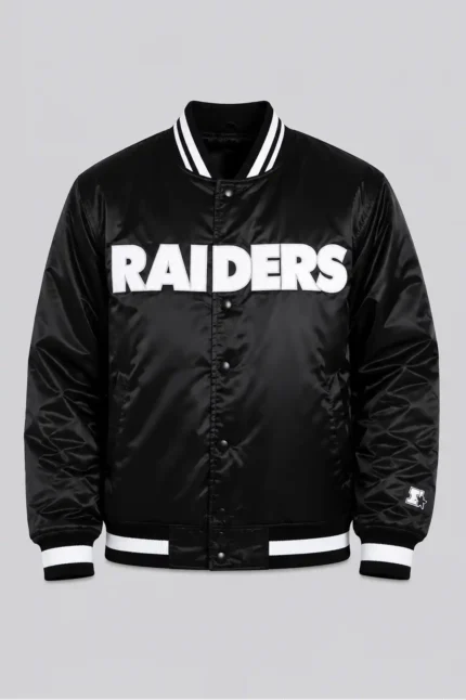 Oakland Raiders Satin Varsity Jacket