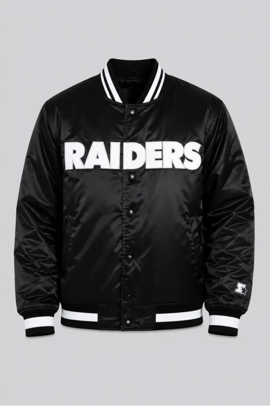 Oakland Raiders Satin Varsity Jacket