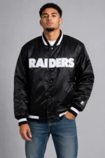 Oakland Raiders Satin Varsity Jacket
