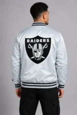 Oakland Raiders Satin Varsity Jacket Sale