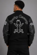 Opening Ceremony OC Black Letterman Jacket For Sale