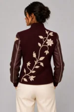 Oxblood Wool & Burgundy Leather Letterman Varsity Jacket