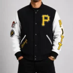 Pittsburgh Pirates White and Black Letterman Jacket