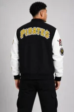 Pittsburgh Pirates White and Black Letterman Jacket For Men and Women