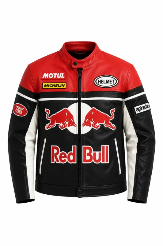 Red Bull Motorcycle Leather Jacket