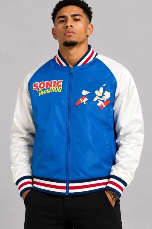 SEGA Sonic The Hedgehog Blue and White Jacket