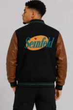 Seinfeld Crew Black and Brown Varsity Jacket For Sale