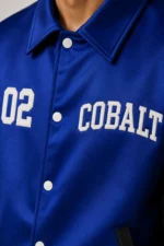 Shop Cobalt Athletic Club Exclusive Satin Varsity Jacket Black Leather