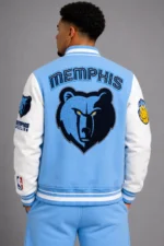 Shop Memphis Grizzlies Blue and White Varsity Letterman Jacket