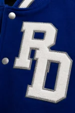 Shop Royal Division RD Chenille Wool Leather Sleeve Letterman Varsity Jacket
