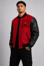 Solflare Black and White Letterman Jacket On Sale