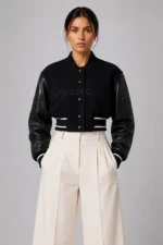 Women’s Givenchy Cropped Varsity Jacket Black
