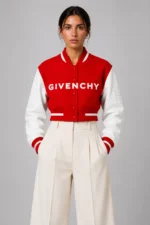 Women’s Givenchy Cropped Varsity Jacket Red