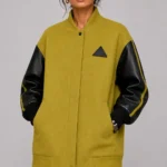 Wool Black Leather Oversized Letterman Varsity Jacket