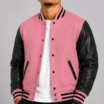 Baseball Varsity Black and Pink Jacket