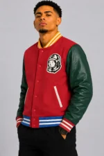 Billionaire Boys Club BB Letterman Red Varsity Jacket For Unisex