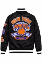 Black New York Knicks 2024 Rally Drive Satin Jacket