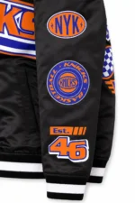 Black New York Knicks 2024 Rally Drive Satin Jacket For Sale