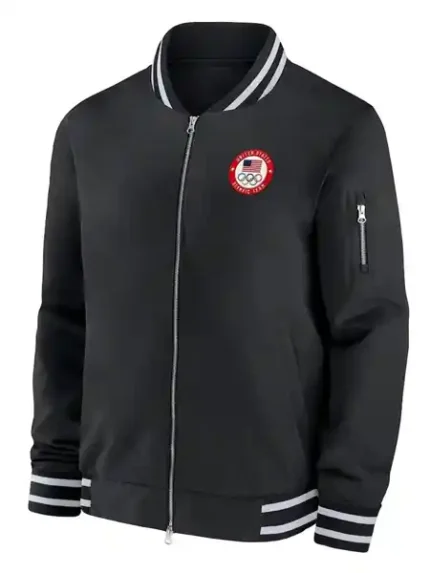 Black Team USA Full-Zip Bomber Jacket