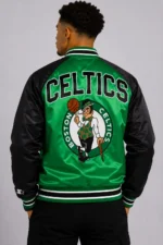 Boston Celtics Inductee Green Black Satin Varsity Jacket For Sale