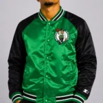 Boston Celtics Inductee Green Black Satin Varsity Jacket On Sale