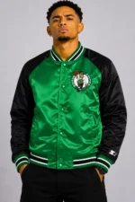 Boston Celtics Inductee Green Black Satin Varsity Jacket On Sale