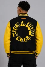 Buy A Few Good Kids Logo Letterman Black & Yellow Varsity Jacket