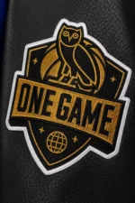 Buy Full-Snap OVO New York Knicks Royal and Black Varsity Wool Leather Jacket