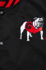 Buy Georgia Bulldogs Double Clutch Lightweight Black Satin Jacket