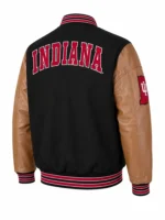 Buy Indiana Hoosiers Letterman Varsity Black and Brown Jacket