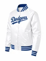 Buy LA Dodgers White Varsity Satin Jacket