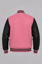 Buy Letterman Baseball Varsity Black and Pink Jacket
