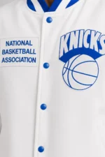 Buy NY Knicks Arctic White Lightweight Satin Jacket