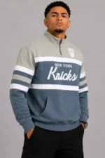 Buy NY Knicks Thunderstorm Head Coach Quarter-Zip Jacket
