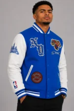 Buy New York Knicks Prep Varsity Wool Leather Jacket