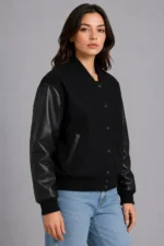 Buy Women's All Black Varsity Jacket
