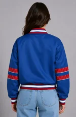 Chicago Cubs Interception Full-Snap Royal Varsity Satin Jacket