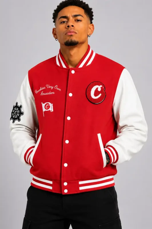 Cookies Crusaders Red Letterman Jacket