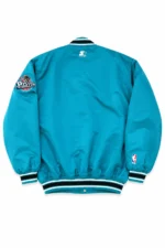 Detroit Pistons 90s Throwback Full-Snap Teal Satin Jacket