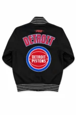 Detroit Pistons Primetime Full-Snap Teal and Red Satin Jacket