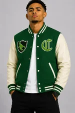 Franklin Adamim GTA 5 Green and White Varsity Jacket