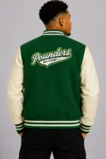 Franklin Adamim GTA 5 Green and White Varsity Jacket For Unisex