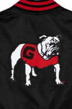 Georgia Bulldogs Black Double Clutch Full-Snap Lightweight Satin Jacket