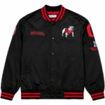 Georgia Bulldogs Double Clutch Lightweight Black Satin Jacket
